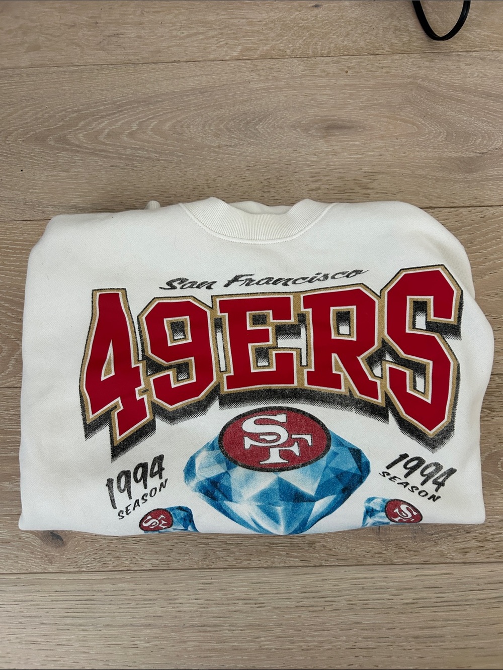 San Francisco 49ers White Graphic Crewneck Sweatshirt